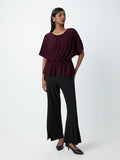 Wardrobe Wine Peplum Christy Top