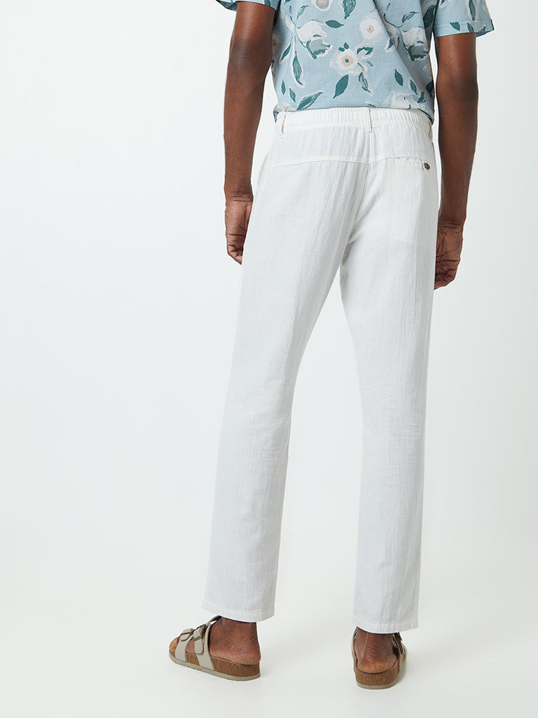 ETA Off-White Slim-Fit Blended Linen Blended Linen Chinos