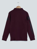 Y&F Kids Wine Embossed Text T-Shirt