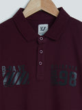 Y&F Kids Wine Embossed Text T-Shirt