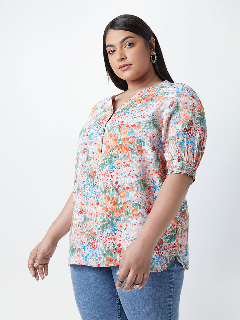 Gia Curves Multicolour Floral-Printed Top