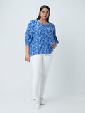Gia Curves Blue Printed Blouse