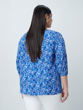 Gia Curves Blue Printed Blouse