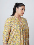 Gia Curves Mustard Floral-Printed Dress