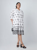 Gia Curves White Floral-Embroidered Dress