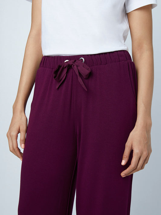 Wunderlove Plum Flared Supersoft Pyjamas