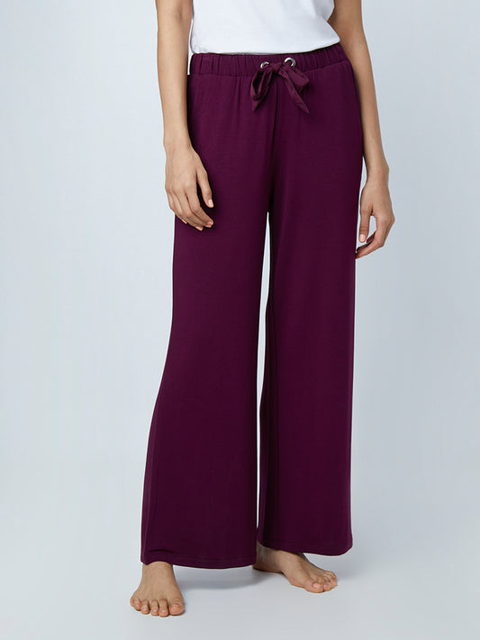 Wunderlove Plum Flared Supersoft Pyjamas