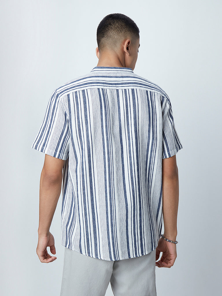 ETA Navy Striped Resort-Fit Shirt