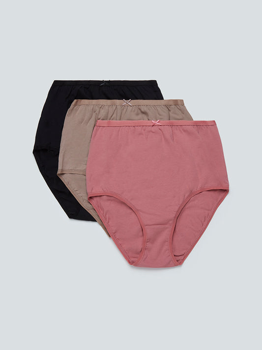 Wunderlove Taupe Full Briefs Set Of Three