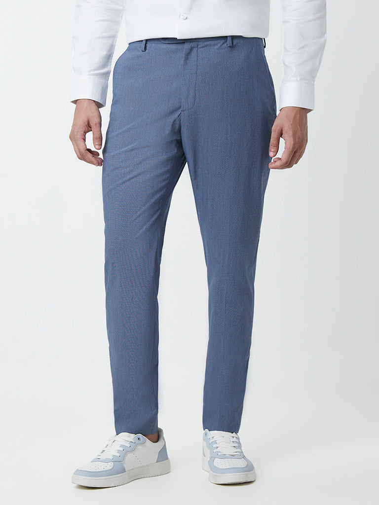 MANCREW Formal Pants For Men  Sky Blue Navy Blue