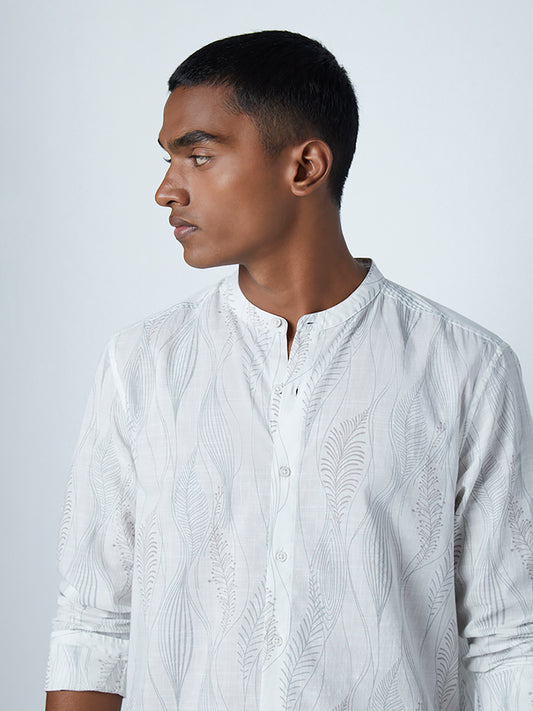 ETA Off-White Resort Fit Leaf Pattern Shirt