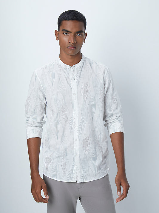 ETA Off-White Resort Fit Leaf Pattern Shirt