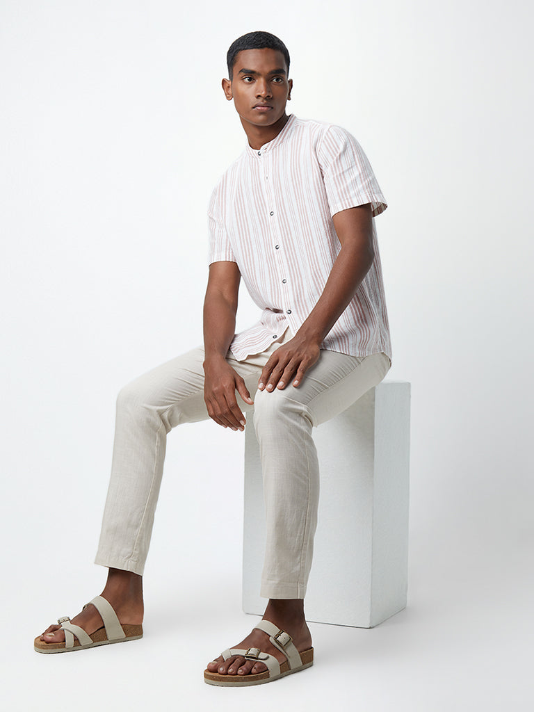 ETA Blush Pink Striped Resort-Fit Shirt