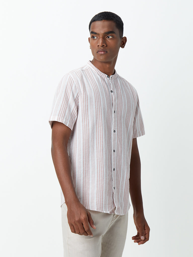 ETA Blush Pink Striped Resort-Fit Shirt