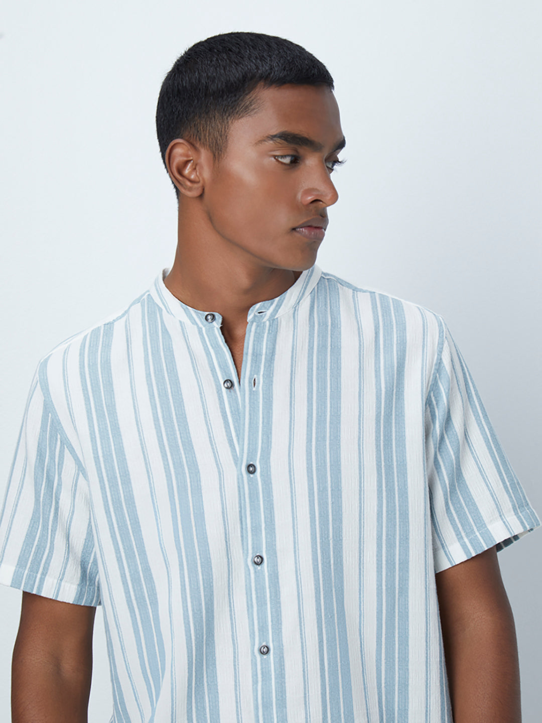 ETA Teal Stripe Pattern Shirt
