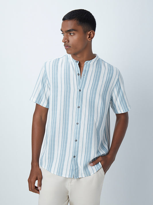 ETA Teal Stripe Pattern Shirt