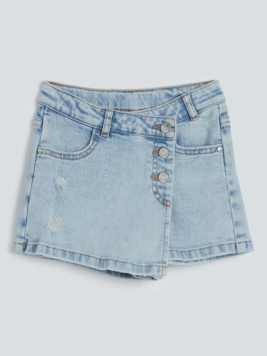HOP Kids Light Blue Denim Skort