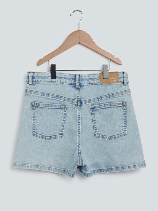 Y&F Kids Light Blue Denim Skort
