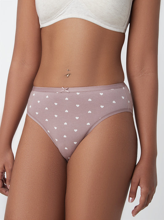 Wunderlove Taupe Hi-Leg Briefs Set Of Three