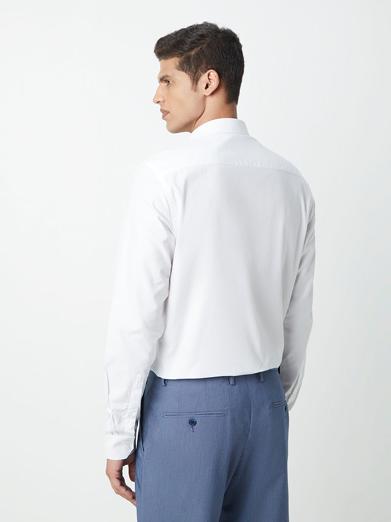 WES Formals White Slim-Fit Shirt