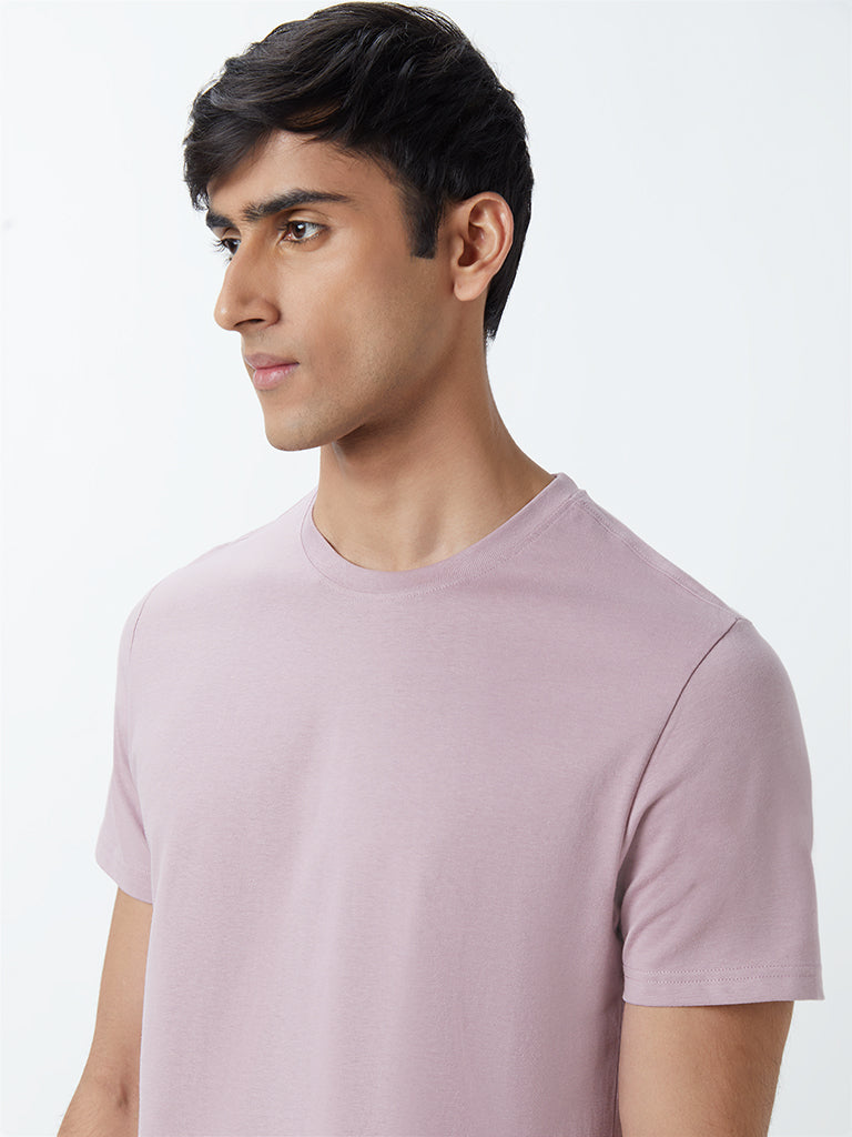 WES Casuals Lilac Eco-Save Slim-Fit T-Shirt