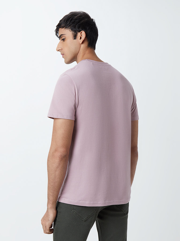 WES Casuals Lilac Eco-Save Slim-Fit T-Shirt