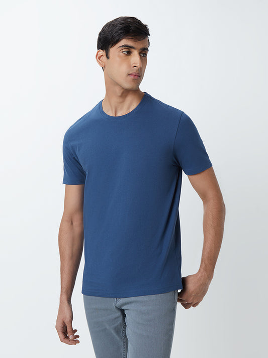 WES Casuals Blue Eco-Save Slim-Fit T-Shirt
