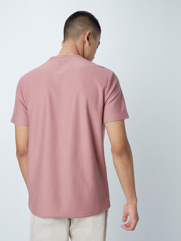 ETA Dusty Pink Ribbred Slim-Fit T-Shirt