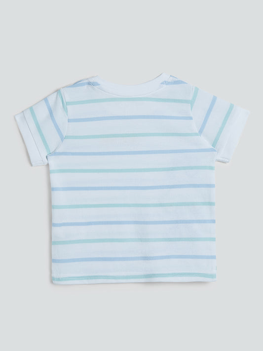 HOP Baby White Striped T-Shirt
