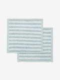 Westside Home Aqua Stripe Face Towel - Pack of 2