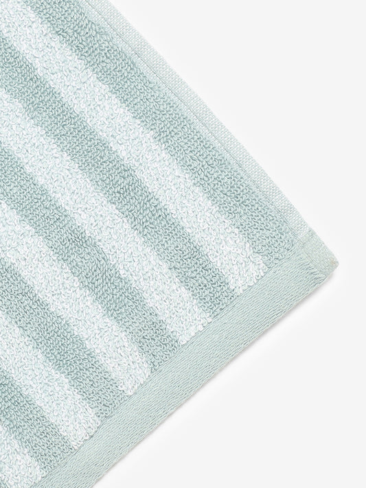 Westside Home Aqua Stripe Face Towel - Pack of 2