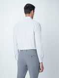 WES Formals Light Grey Checkered Slim-Fit Shirt