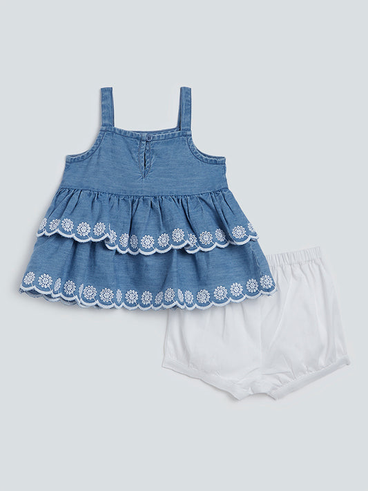 HOP Baby Blue Top And Shorts Set