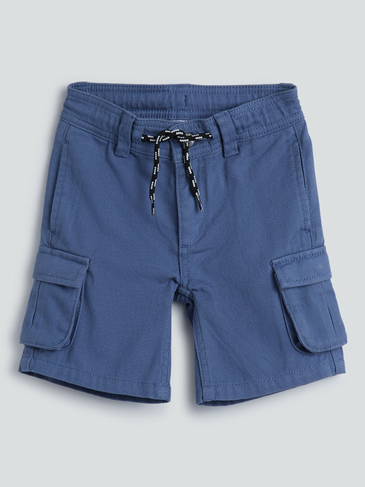 HOP Kids Blue Cargo-Style Shorts
