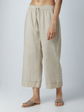 Zuba Beige Scalloped Pattern Palazzos