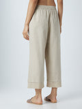 Zuba Beige Scalloped Pattern Palazzos
