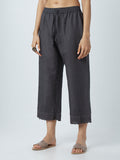 Zuba Charcoal Scalloped Pattern Palazzos