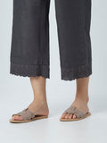 Zuba Charcoal Scalloped Pattern Palazzos