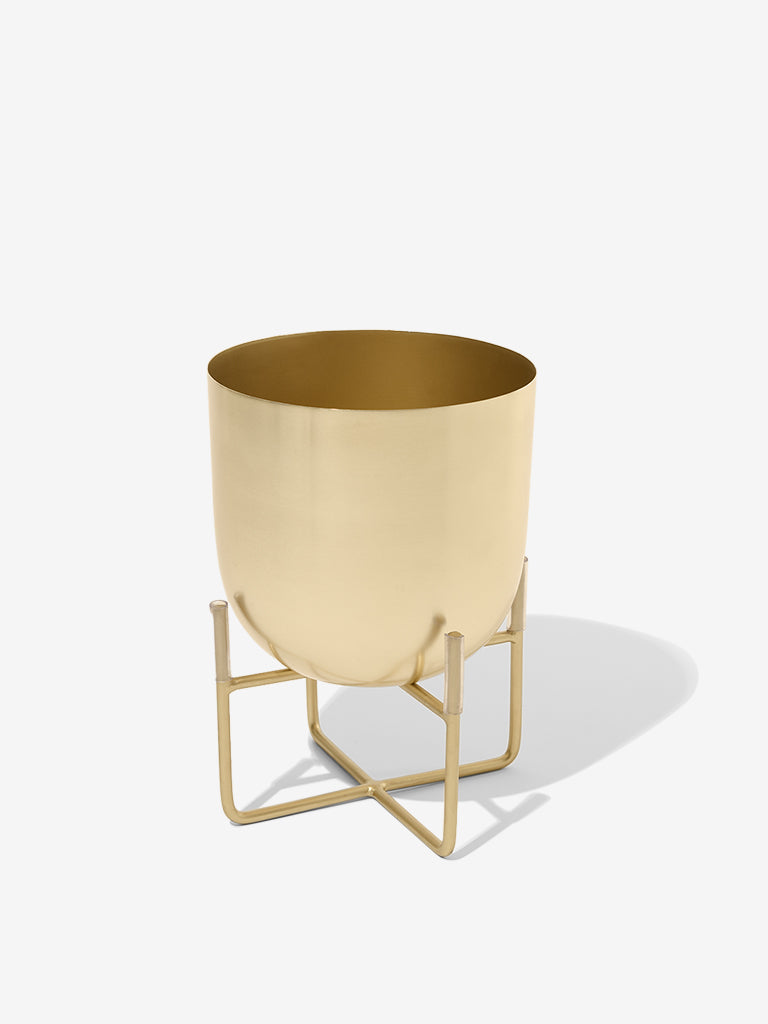 Westside Home Gold Short Planter with Stand
