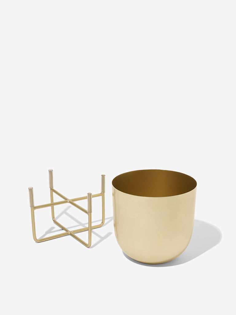 Westside Home Gold Short Planter with Stand