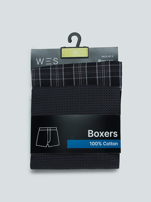WES Lounge Black Relaxed Fit Boxers Set of Two