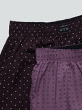 WES Lounge Purple Relaxed-Fit Boxers Pack Of Two