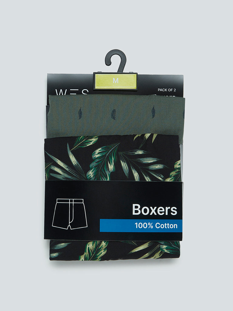 WES Lounge Sage Relaxed Fit Boxers Set of Two