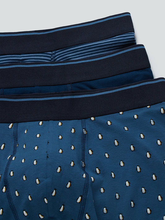 WES Lounge Indigo Printed Trunks Set Of Three