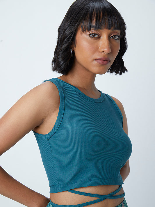 Nuon Teal Tie-Up Detailed Top