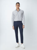 WES Formals Grey Printed Relaxed-Fit Shirt