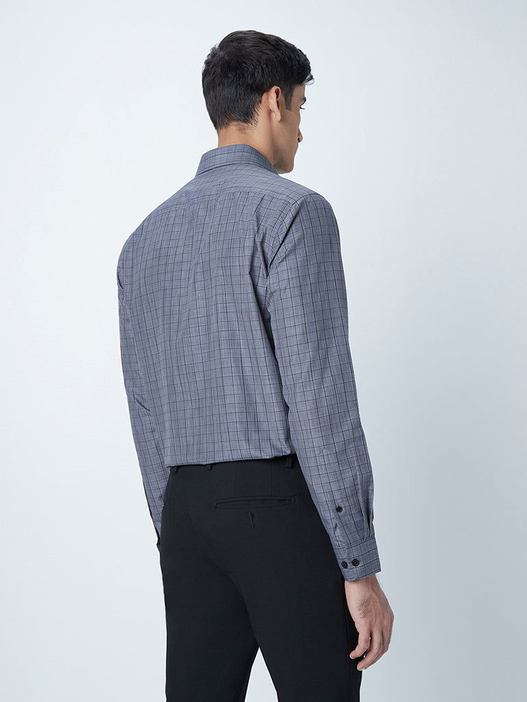 WES Formals Dark Grey Relaxed-Fit Shirt