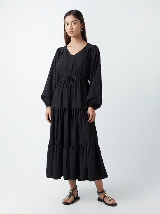 LOV Black Tiered Dress