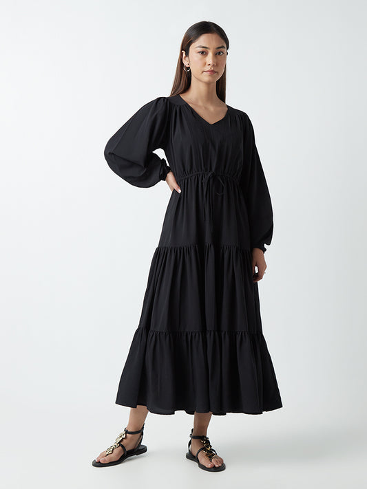 LOV Black Tiered Dress