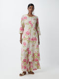 Zuba Multicolour Floral Print Anarkali